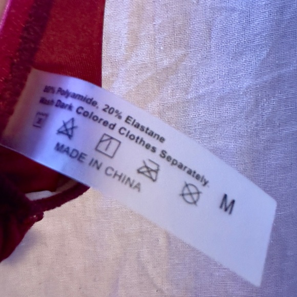 Burgundy Bikini with Gold Chain-Embellished Top - Picture 6 of 7